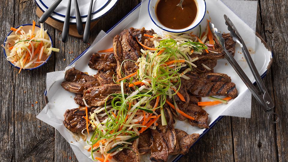 Korean-Style Beef Short Ribs with Pickled Vegetables