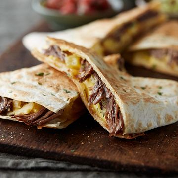 Shredded Beef & Egg Quesadillas