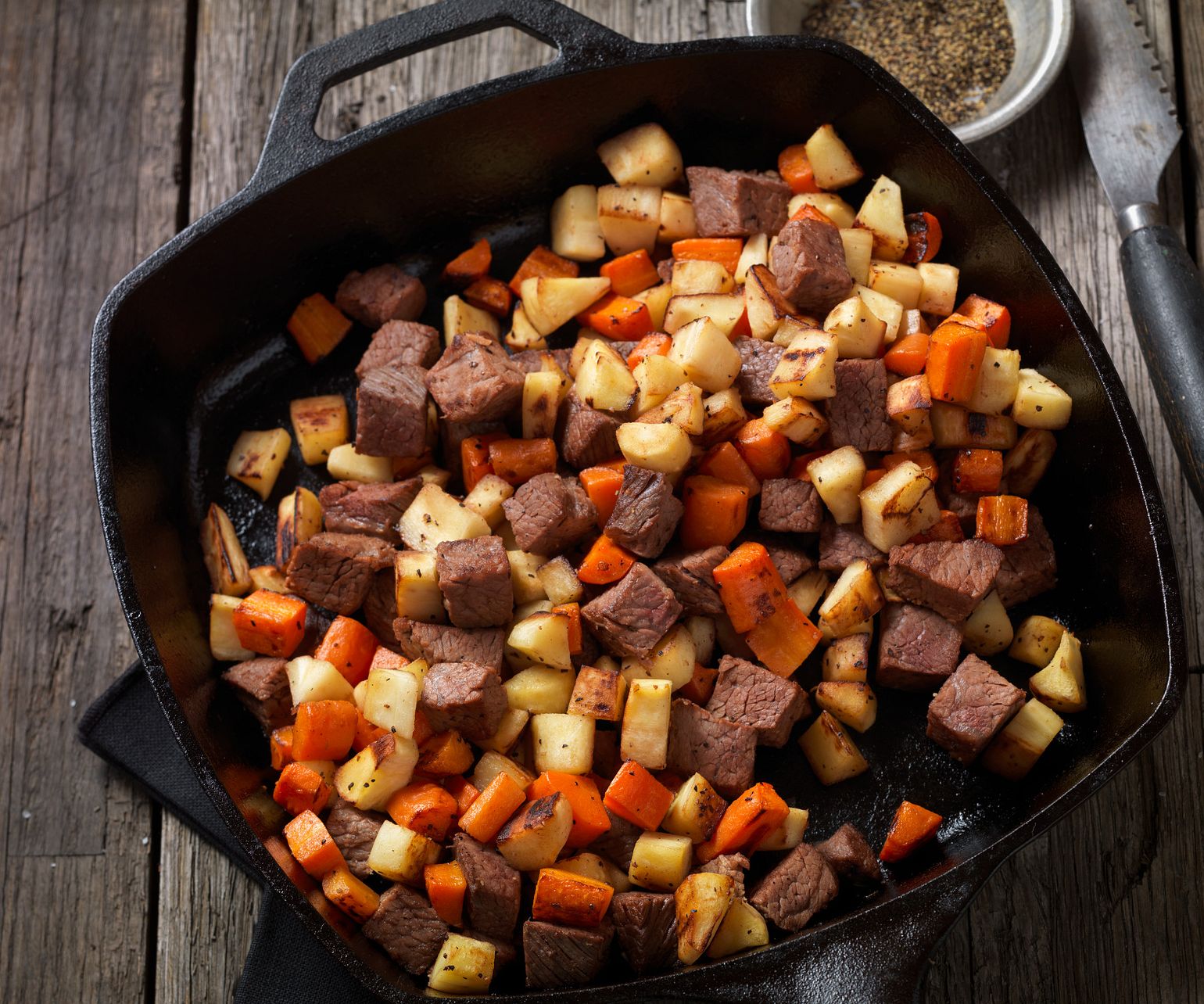 Beef Steak and Root Vegetable Hash