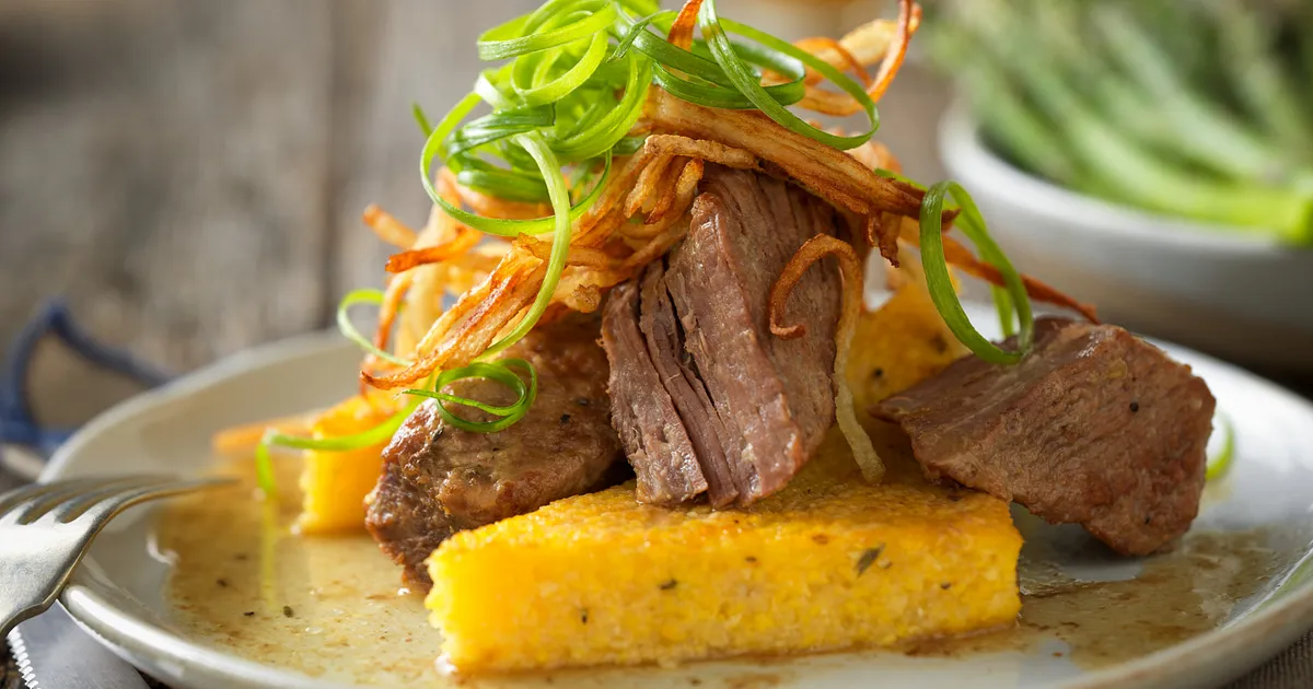 Slow-Cooked Red Wine Braised Beef Short Ribs with Herbed Polenta Toast | Beef Loving Texans | Beef L