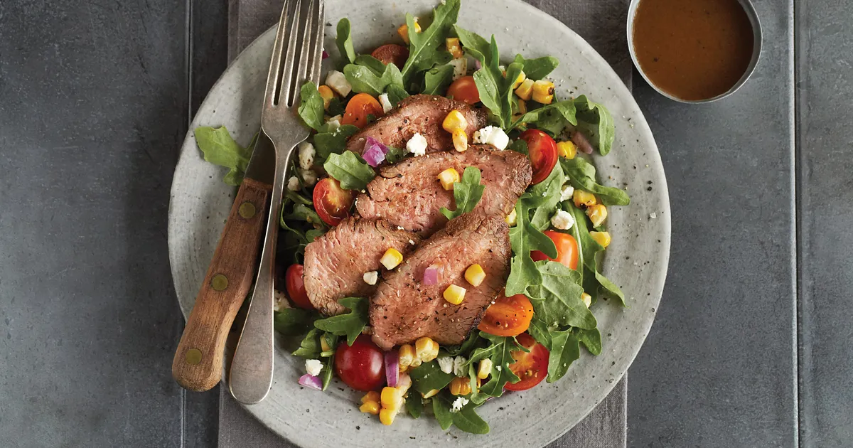 Grilled Beef Tri-Tip Salad with Balsamic Dressing | Beef Loving Texans | Beef Loving Texans is your 