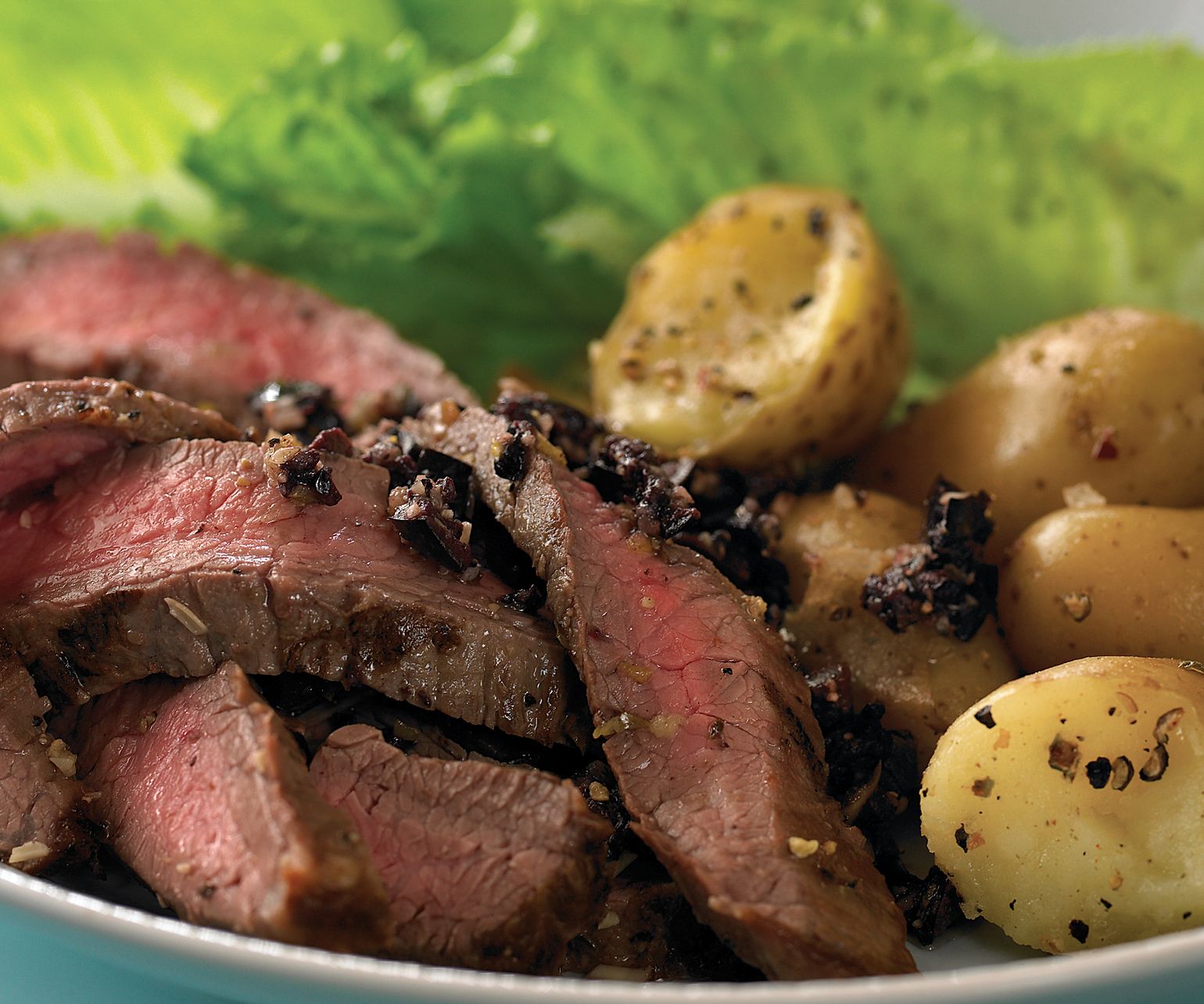 Caesar Beef Steak with Chunky Olive Tapenade