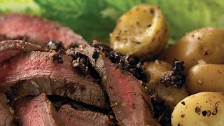 Caesar Beef Steak with Chunky Olive Tapendade