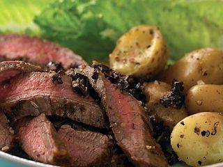 Caesar Beef Steak with Chunky Olive Tapendade