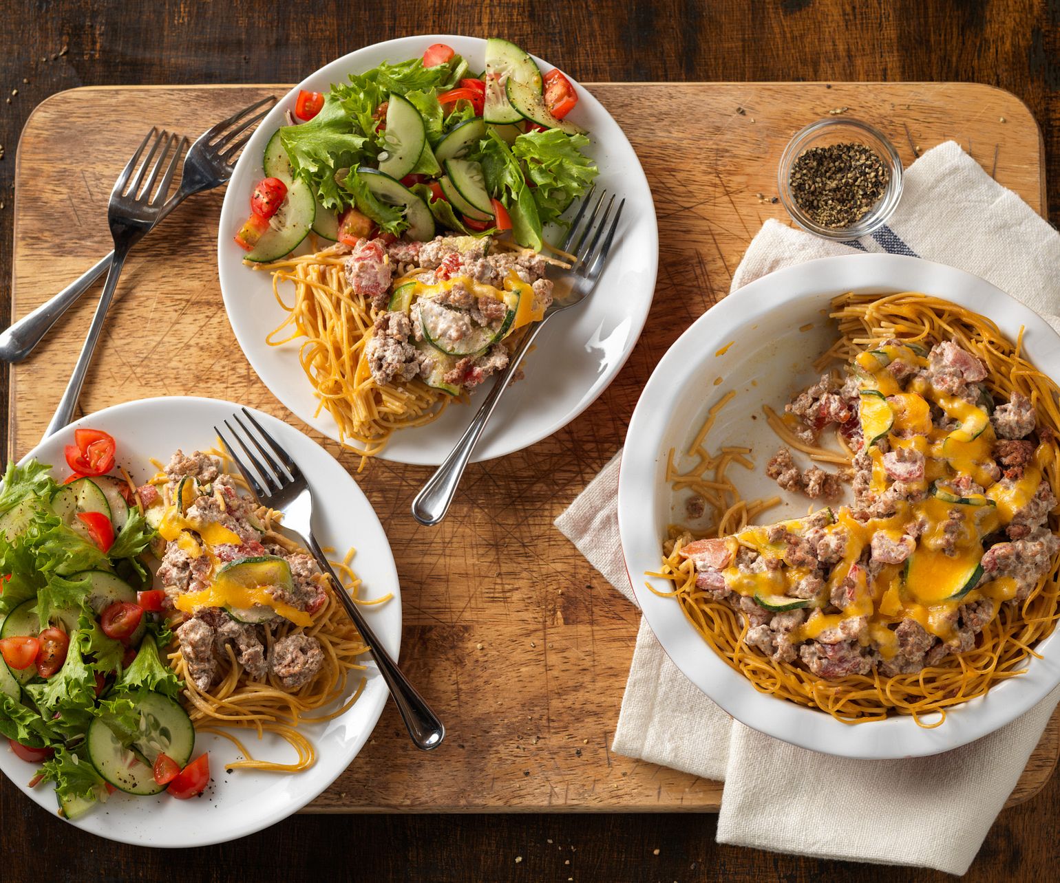 Beef Spaghetti Pie Olé