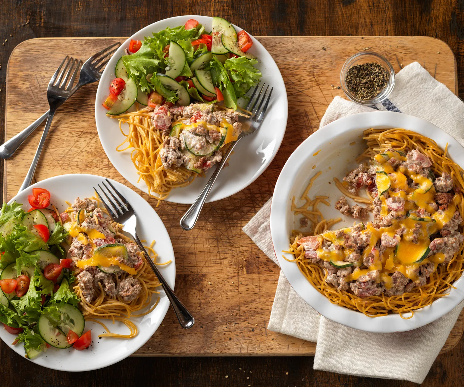 Beef Spaghetti Pie Olé
