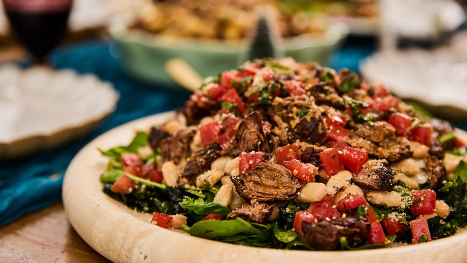 brasato with beans and greens