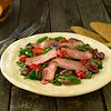 Garlic Steak with Warm Spinach