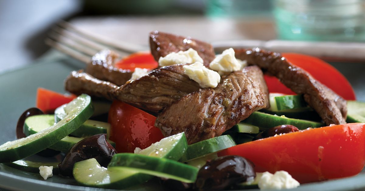 Grecian Beef, Tomato & Cucumber Salad | Beef Loving Texans | Beef Loving Texans is your one-stop inf