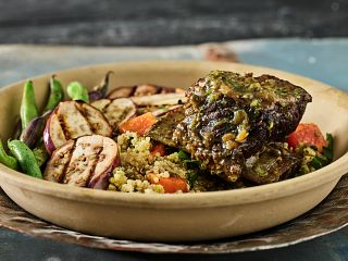 Aji-Braised Beef Short Ribs with Golden Herbed Quinoa