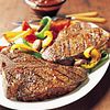 T-Bone Steaks with Grilled Vegetables and Steak Sauce