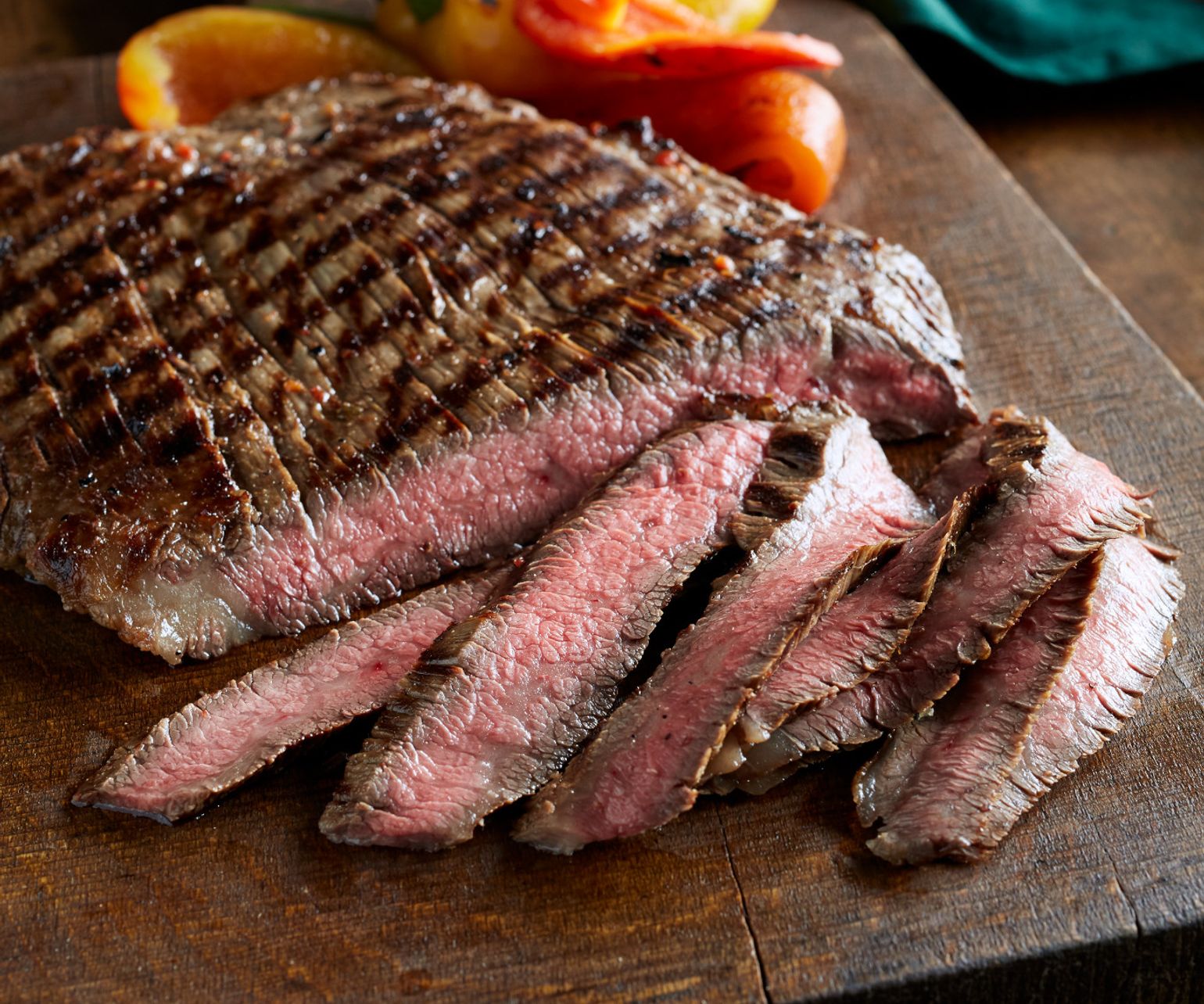Southwest Marinated Beef Flank Steak with Grilled Peppers