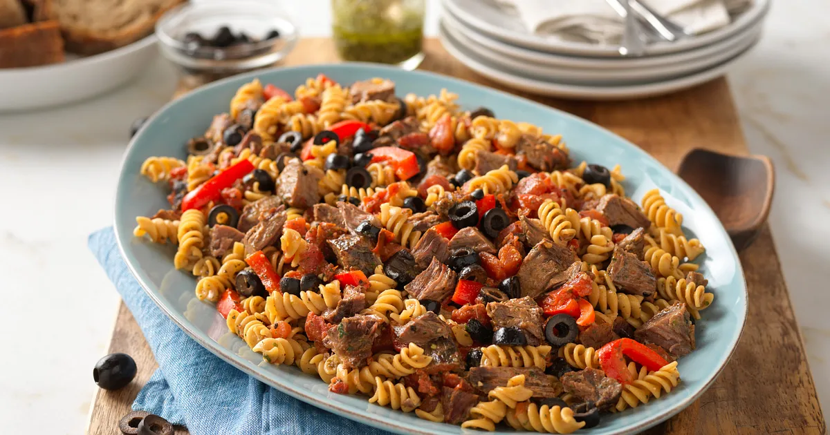 Tuscan Beef & Pesto Pasta | Beef Loving Texans | Beef Loving Texans is your one-stop information cen
