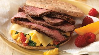 Beef and Spinach Breakfast Sandwich