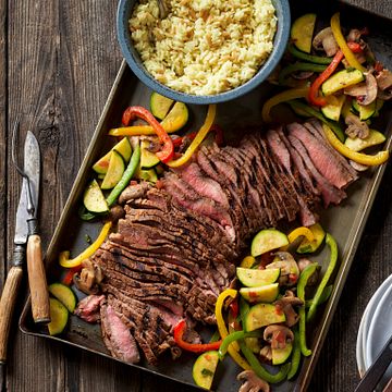 Grilled Southwestern Steak and Colorful Vegetables