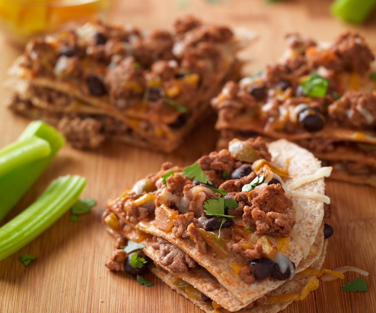 Beef and Cheese Tortilla Towers