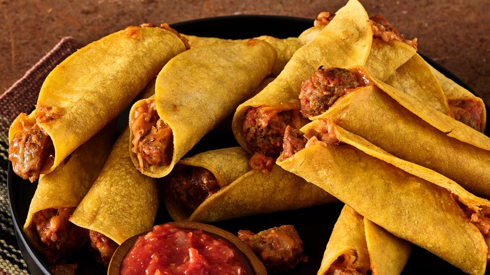 Air Fryer Meatball Taquitos