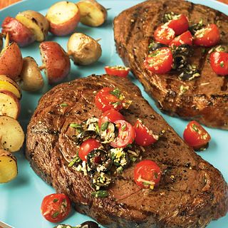 Ribeye Steaks with Fresh Tomato Tapenade