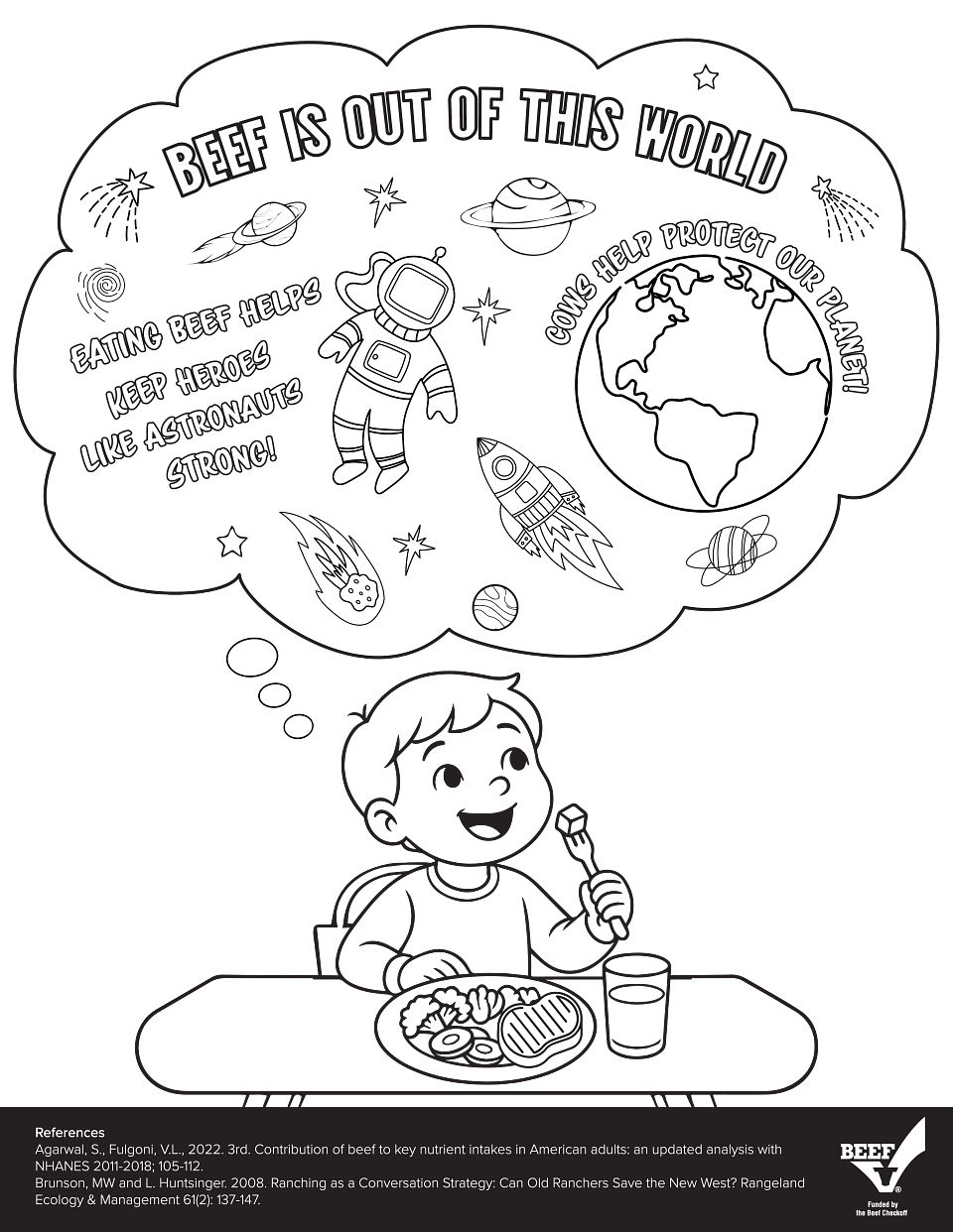 Beef is Out of This World Coloring Page