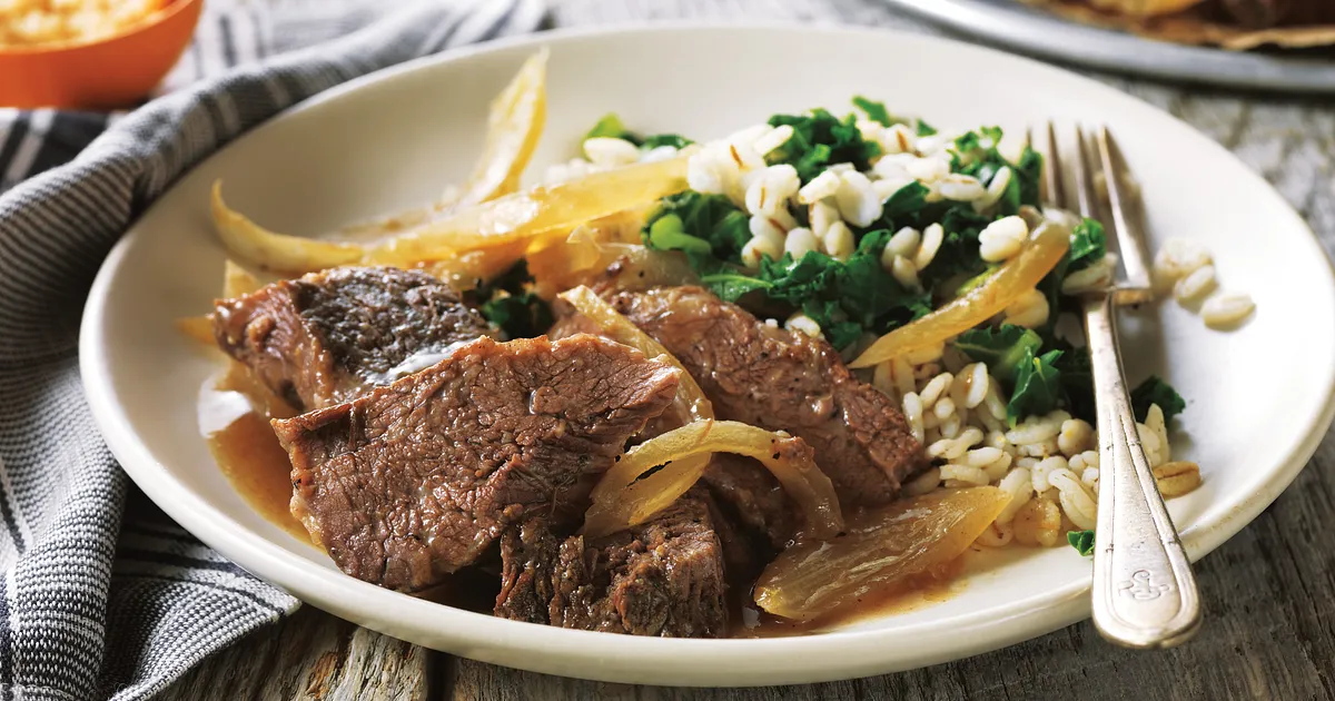 Horseradish-Braised Pot Roast with Barley & Kale | Beef Loving Texans | Beef Loving Texans is your o
