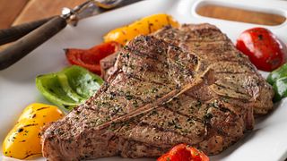 Grilled Beef Steak & Colorful Peppers