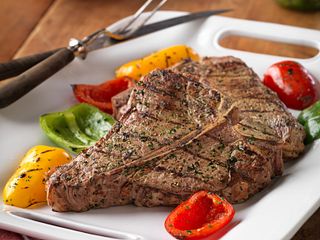 Grilled Beef Steak & Colorful Peppers