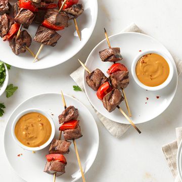 Beef Bites with Peanut-Whiskey Sauce