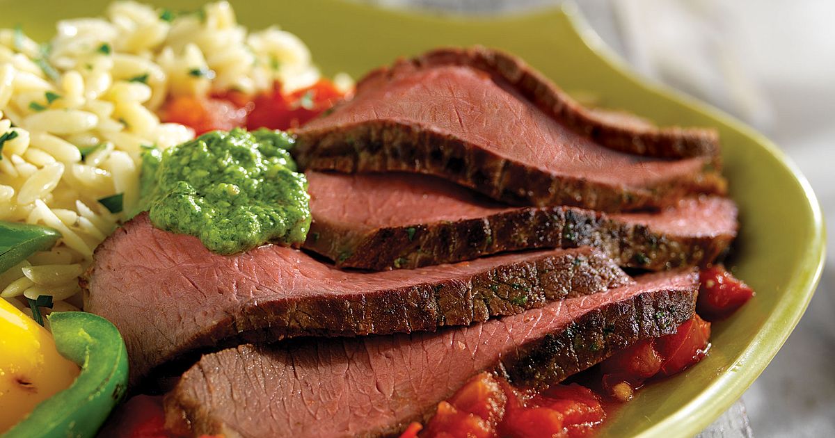 Grilled Steak with Arugula Pesto and Vodka-Tomato Sauce | Beef Loving Texans | Beef Loving Texans is