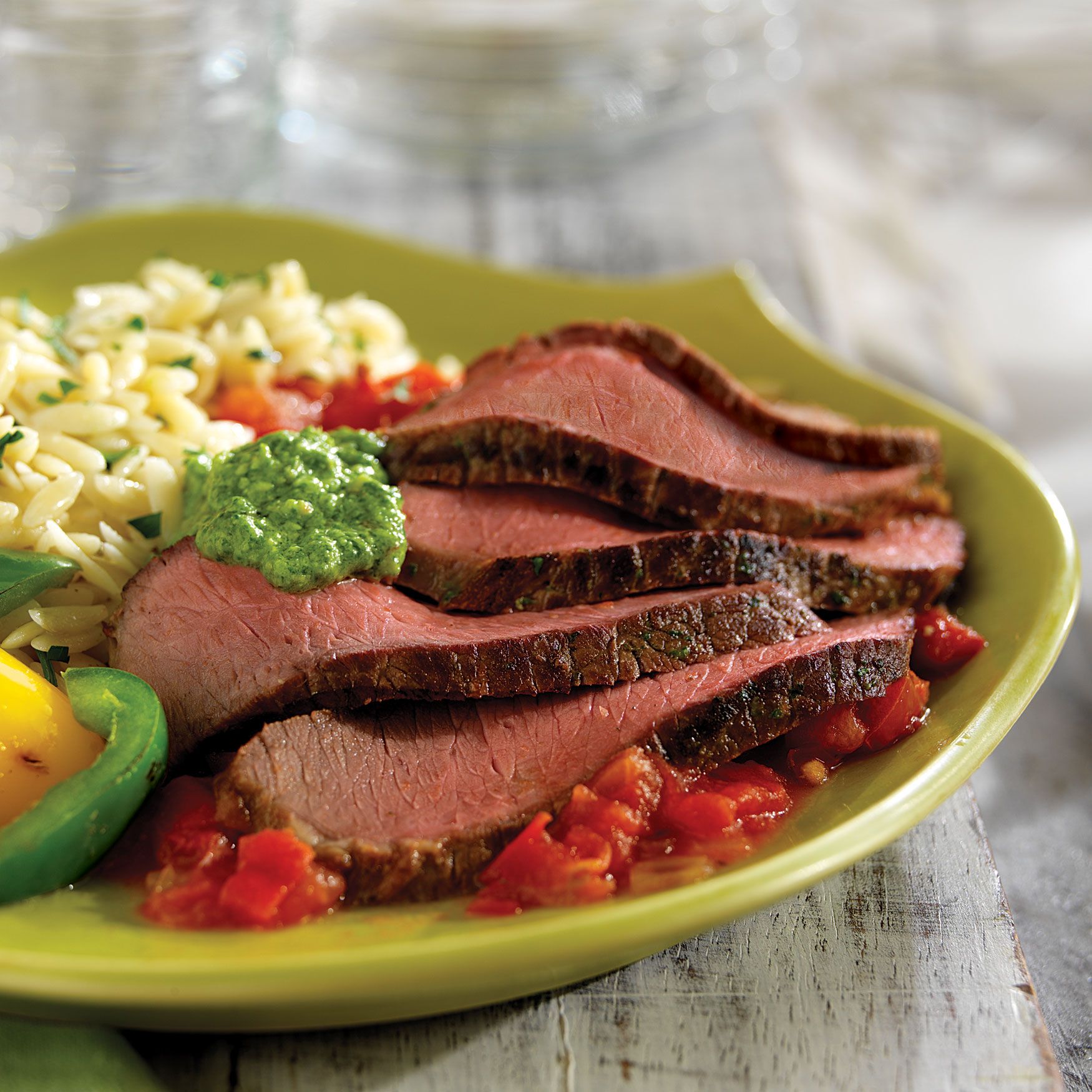 Grilled Steak with Arugula Pesto and VodkaTomato Sauce Beef Loving Texans