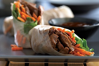 Beef Spring Rolls with Carrots and Cilantro