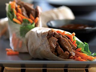 Beef Spring Rolls with Carrots and Cilantro