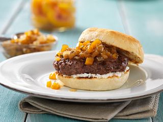 Old South Burgers with Peach Compote