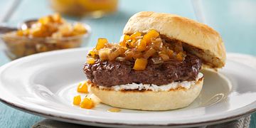 Old South Burgers with Peach Compote