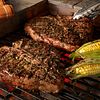 Grilled Porterhouse Steaks with Garlic-Herb Peppercorn Crust