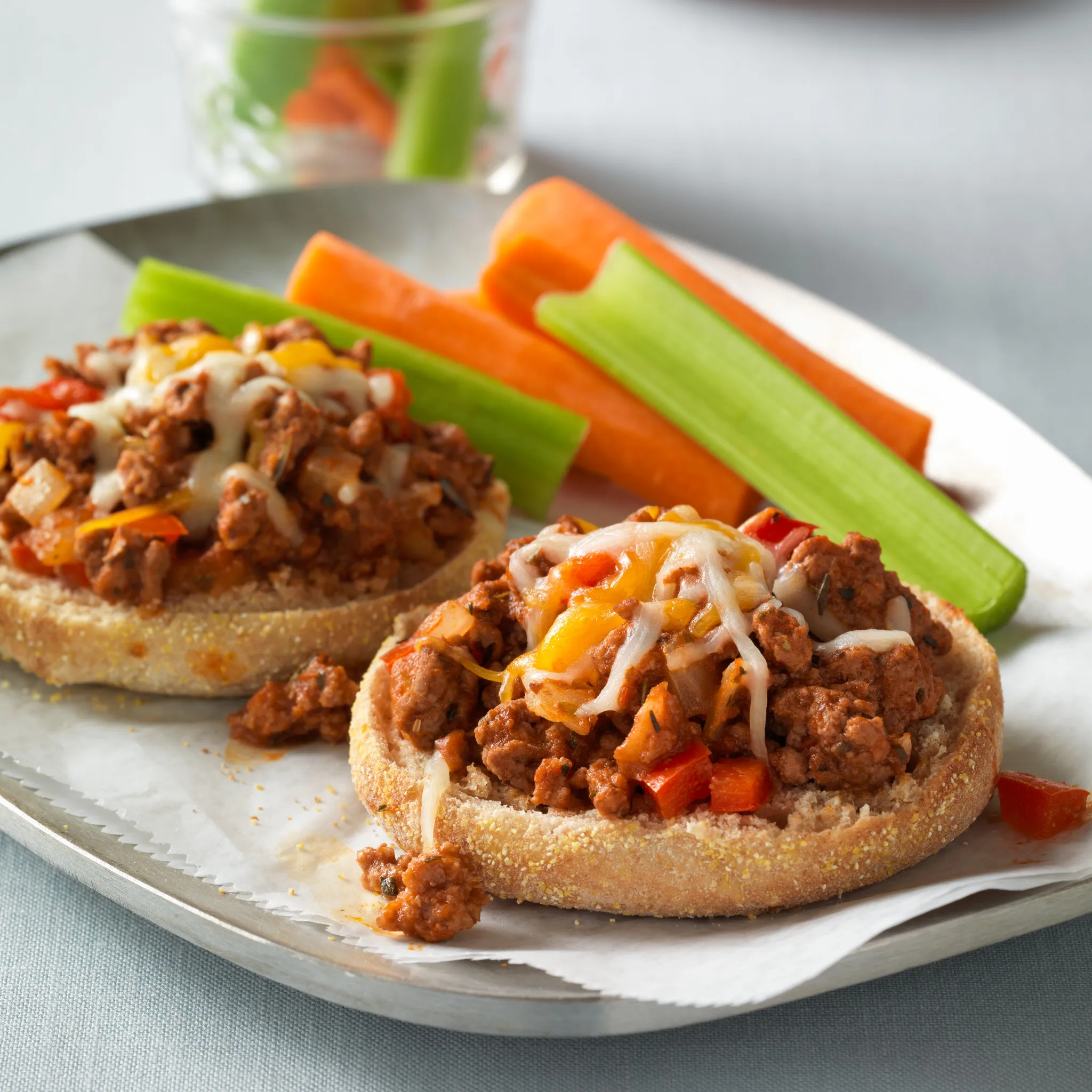 English Muffin Cheeseburger Pizzas