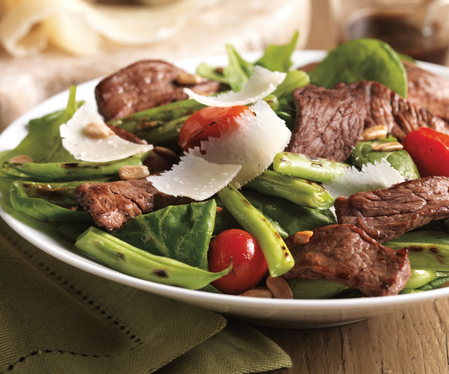 Top Sirloin Steak, Green Bean and Tomato Salad