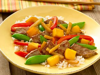 Vegetable-Mango Beef Stir-Fry