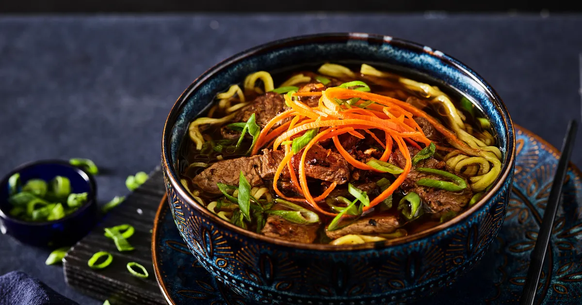Ginger Beef &amp; Noodle Bowls | Beef Loving Texans | Beef Loving Texans is your one-stop information center for beef recipes, cooking techniques and real life stories. Lean more about beef today. Brought to you by the Texas Beef Council.