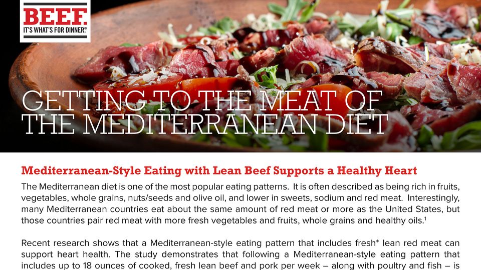 Mediterranean Diet Fact Sheet