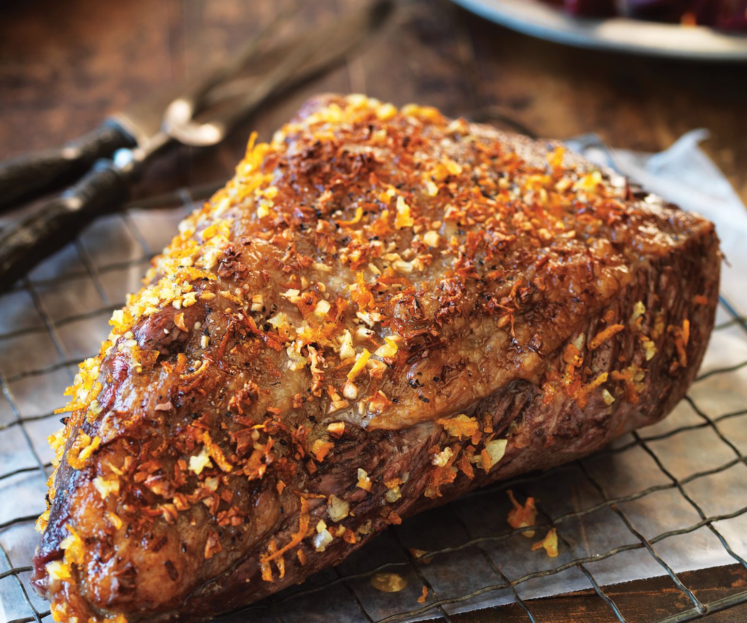 Pepper & Orange-Rubbed Beef Roast with Balsamic Beets