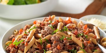 Fresh Tomato, Beef and Penne Pasta