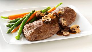 Beef Sierra Cut with Mushroom-Thyme Sauce