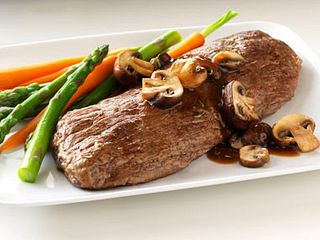 Beef Sierra Cut with Mushroom-Thyme Sauce