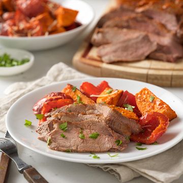 Roasted Sun Dried Tomato Beef Tri-Tip with Roasted Vegetables