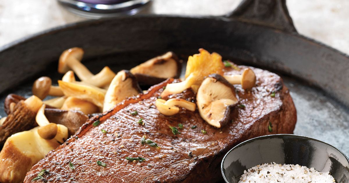Skillet Steaks with Sautéed Wild Mushrooms | Beef Loving Texans | Beef Loving Texans is your one-sto