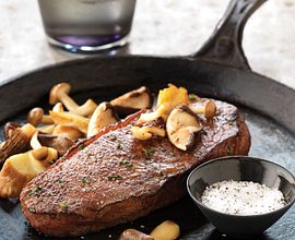 Skillet Steaks with Sautéed Wild Mushrooms