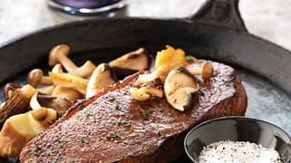Skillet Steaks with Sautéed Exotic Mushrooms