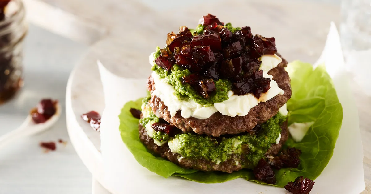Italian Smash Burger Napolean | Beef Loving Texans | Beef Loving Texans is your one-stop information center for beef recipes, cooking techniques and real life stories. Lean more about beef today. Brought to you by the Texas Beef Council.