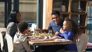 Family at restaurant