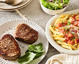 Southern Italian Beef Steak & Pasta For Two